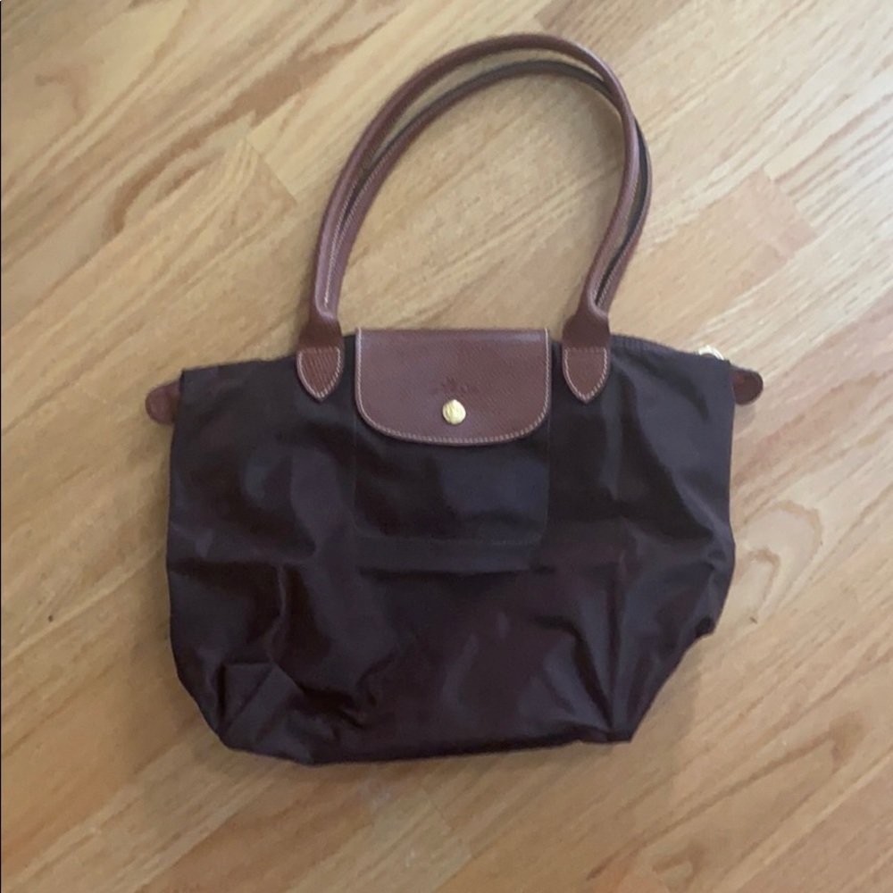 Long champ brown tote